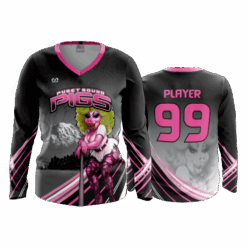 4860 WOMENS V NECK LONGSLEEVE PUGET-SOUND-PIGS-1