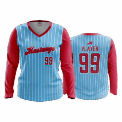 4875 WOMENS V NECK LONGSLEEVE MUSKINGUM-MUSTANGS-1
