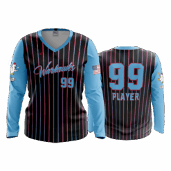 3983 WOMENS V NECK LONGSLEEVE WARHAWKS-DOUBLE-PIN-1