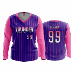3809 WOMENS V NECK LONGSLEEVE THUNDER-FP-2