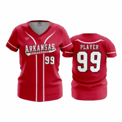 4911 WOMENS V NECK RAZORBACKS-1