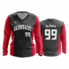 4911 WOMENS V NECK LONGSLEEVE RAZORBACKS-1