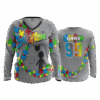 4901 WOMENS V NECK LONGSLEEVE AUTISM-RIBBON-1