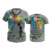 4901 WOMENS V NECK AUTISM-RIBBON-1