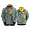 4901 UNISEX FLEECE HOODY AUTISM-RIBBON-1