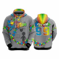 4901 UNISEX FLEECE HOODY AUTISM-RIBBON-1