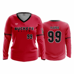 4938 WOMENS V NECK LONGSLEEVE BUCKEYE-ELITE-TRAD-1