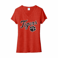 4937 PORT WOMENS V-NECK T-SHIRT CO-TIGERS-FR