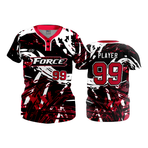 4945 WOMENS 2-BUTTON SCOOP NECK LYCRA MESH CAP-CITY-FORCE-2