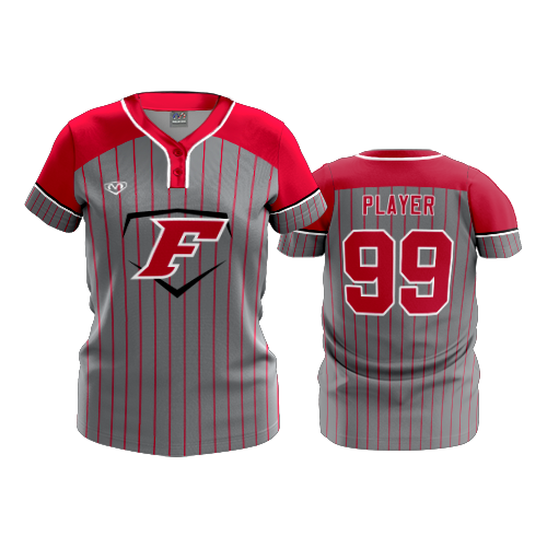 4945 WOMENS 2-BUTTON SCOOP NECK LYCRA MESH CAP-CITY-FORCE-4