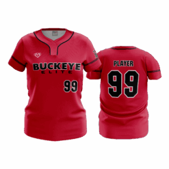 4938 WOMENS NO BUTTON SCOOP NECK BUCKEYE-ELITE-FIXED-COLLARS