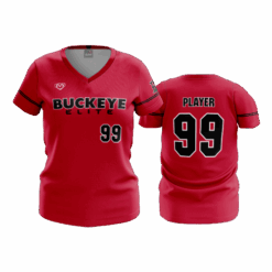 4938 WOMENS V NECK BUCKEYE-ELITE-FIXED-COLLARS