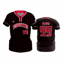 4950 WOMENS 2-BUTTON SCOOP NECK LYCRA MESH STEELHAWKS-1