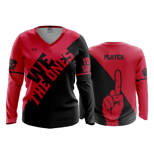 4962 WOMENS V NECK LONGSLEEVE WE-THE-ONES