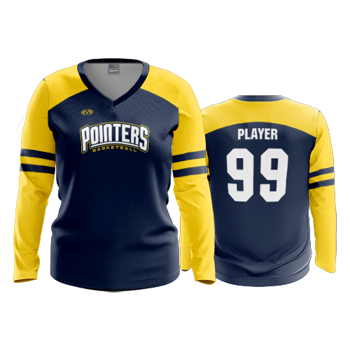 4957 WOMENS V NECK LONGSLEEVE SOUTH-POINT-MS-BBALL-BOYS