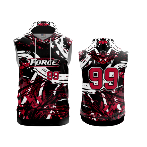 4945 MENS FLEECE HOODY SLEEVELESS CAP-CITY-FORCE-ADDS