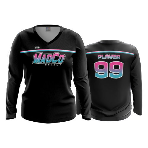 4982 WOMENS V NECK LONGSLEEVE MADCO-BASKETBALL