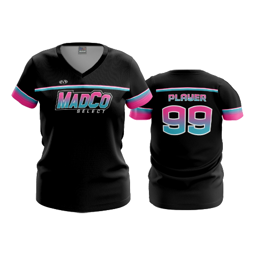 4982 WOMENS V NECK MADCO-BASKETBALL