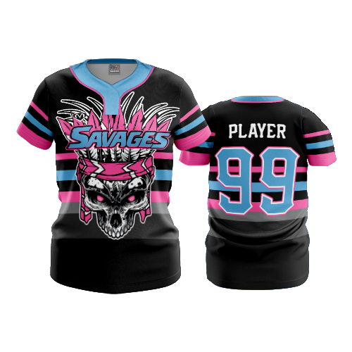 4986 WOMENS NO BUTTON SCOOP NECK SAVAGES-1