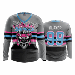 4986 WOMENS V NECK LONGSLEEVE SAVAGES-2
