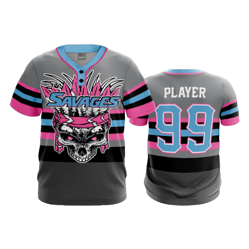 4986 MENS 2-BUTTON SCOOP NECK LYCRA MESH SAVAGES-2