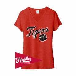 4937 PORT WOMENS V-NECK T-SHIRT CENTRAL-OHIO-TIGERS-FR