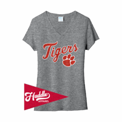 4937 PORT WOMENS V-NECK T-SHIRT CENTRAL-OHIO-TIGERS-FR