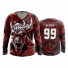 4994 WOMENS V NECK LONGSLEEVE MAROON-MONSTERS-1