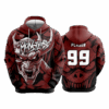 4994 UNISEX FLEECE HOODY MAROON-MONSTERS-1