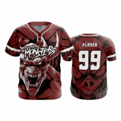 4994 MENS 2-BUTTON SCOOP NECK LYCRA MESH MAROON-MONSTERS-1