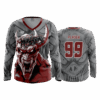 4994 WOMENS V NECK LONGSLEEVE MAROON-MONSTERS-2