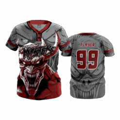 4994 WOMENS 2-BUTTON SCOOP NECK LYCRA MESH MAROON-MONSTERS-2