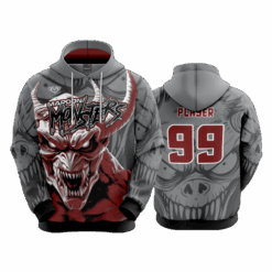 4994 UNISEX FLEECE HOODY MAROON-MONSTERS-2