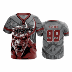 4994 MENS 2-BUTTON SCOOP NECK LYCRA MESH MAROON-MONSTERS-2