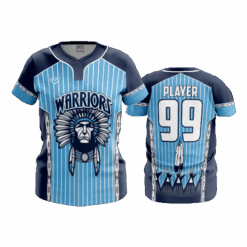 5003 WOMENS NO BUTTON SCOOP NECK WARRIORS-BASEBALL-1