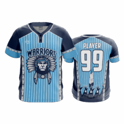 5003 MENS 2-BUTTON SCOOP NECK LYCRA MESH WARRIORS-BASEBALL-1