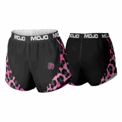 5010 WOMENS MICRO FIBER RUN SHORT PINK-LADY-LEOPARDS-1