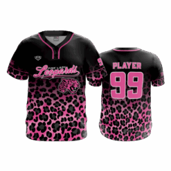 5010 MENS 2-BUTTON SCOOP NECK LYCRA MESH PINK-LADY-LEOPARDS-1