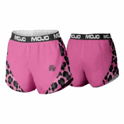 5010 WOMENS MICRO FIBER RUN SHORT PINK-LADY-LEOPARDS-2