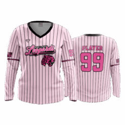 5010 WOMENS V-NECK LONGSLEEVE PINK-LADY-LEOPARDS-2