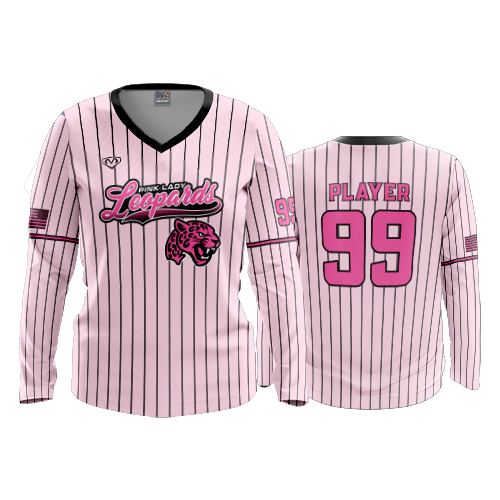 5010 WOMENS V-NECK LONGSLEEVE PINK-LADY-LEOPARDS-2