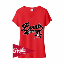 5005 PORT WOMENS V-NECK T-SHIRT BUCKEYE-BOMB-SQUAD-FR