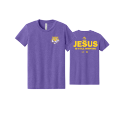 YOUTH TIGER JESUS VINTAGE PURPLE TSHIRT F/B - BC3001YCVC