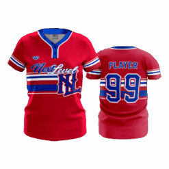 WOMENS 2-BUTTON SCOOP NECK LYCRA MESH NEXT-LEVEL-1