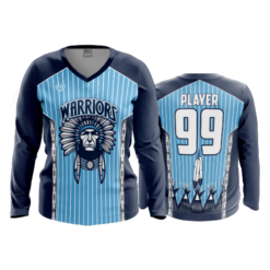 WOMENS V-NECK LONGSLEEVE WARRIORS-BASEBALL-1