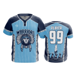 MENS 2-BUTTON SCOOP NECK LYCRA MESH WARRIORS-BASEBALL-1