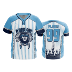 MENS 2-BUTTON SCOOP NECK LYCRA MESH WARRIORS-BASEBALL-2