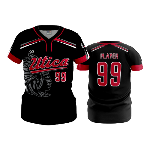 WOMENS 2-BUTTON SCOOP NECK LYCRA MESH UTICA-MS-FASTPITCH-1