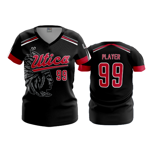 WOMENS V-NECK UTICA-MS-FASTPITCH-1