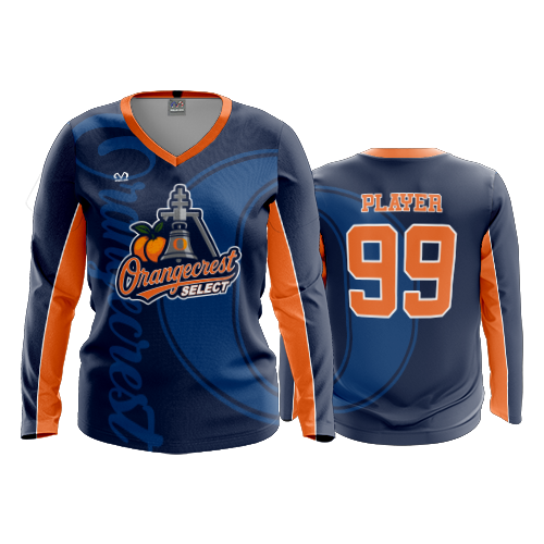 WOMENS V-NECK LONGSLEEVE ORANGECREST-2026